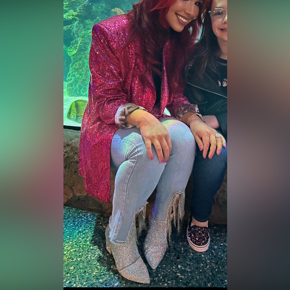Pink sequin blazer
